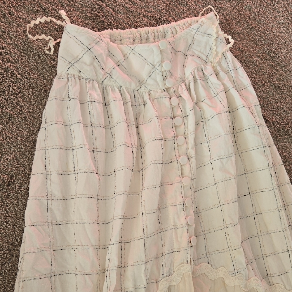 RAISSA A-Line Button Front Midi Skirt - Picture 3 of 8